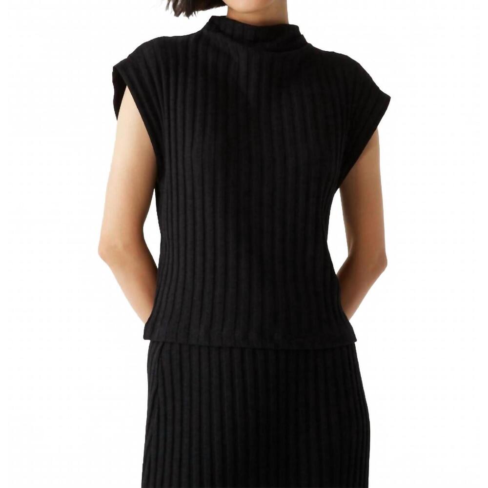 NEW MICHAEL STARS nara mock neck top in black